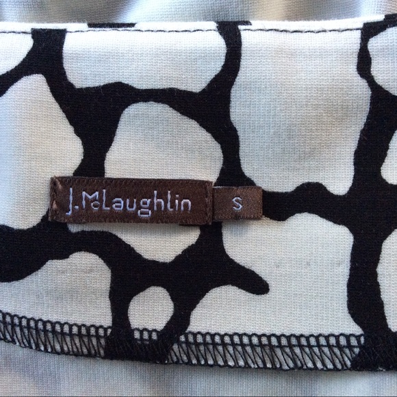 J. McLAUGHLIN CATALINA CLOTH BLACK AND WHITE ANIMAL PRINT TOP SMALL - Picture 5 of 9